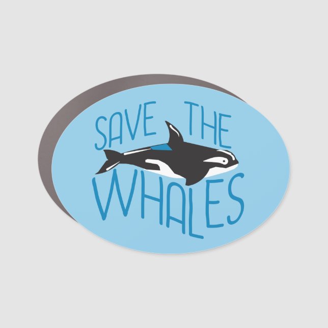 Save the Whales Car Magnet (Front)