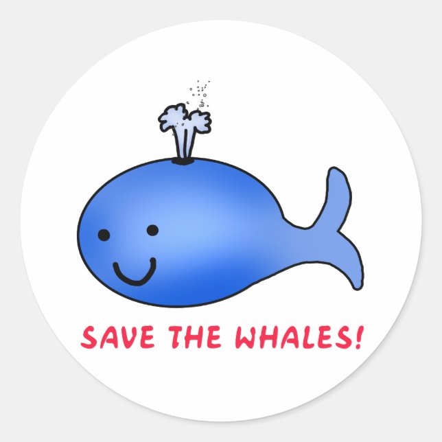 Save the Whales! Classic Round Sticker (Front)