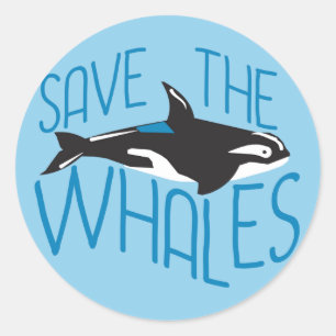 Save the Whales Classic Round Sticker
