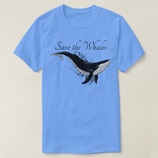 Save the Whales Conservation T-Shirt (Design Front)