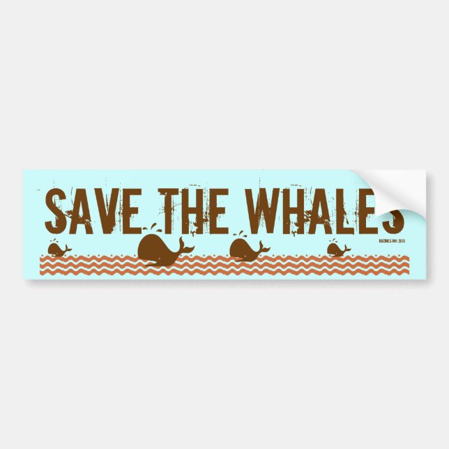 Save The Whales - Environmentally Conscious Bumper Sticker (Front)