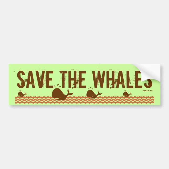 Save The Whales - Environmentally Conscious Bumper Sticker (Front)