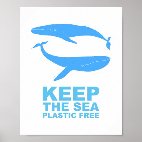 Save the Whales  Keep the Sea Plastic Free Apron Poster