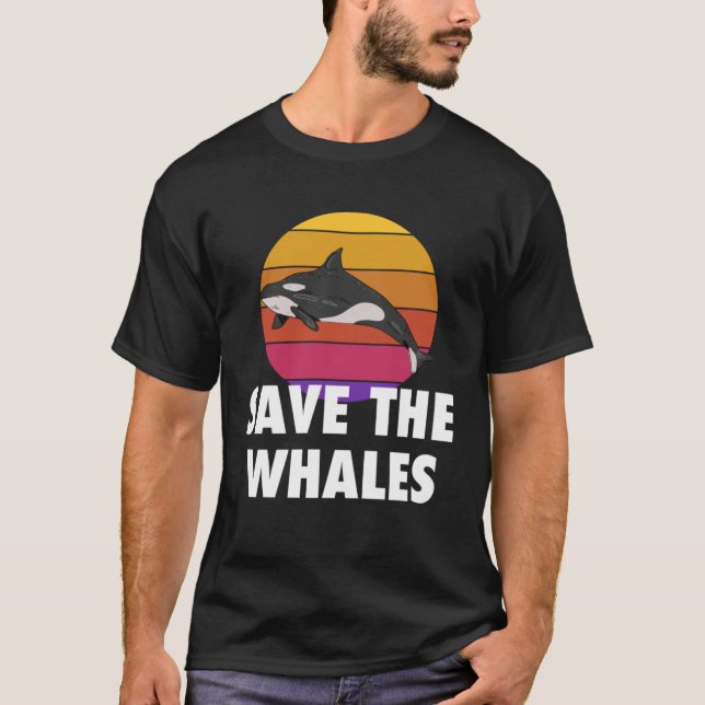 Save The Whales Killer Whale Orca  Beach T-Shirt (Front)