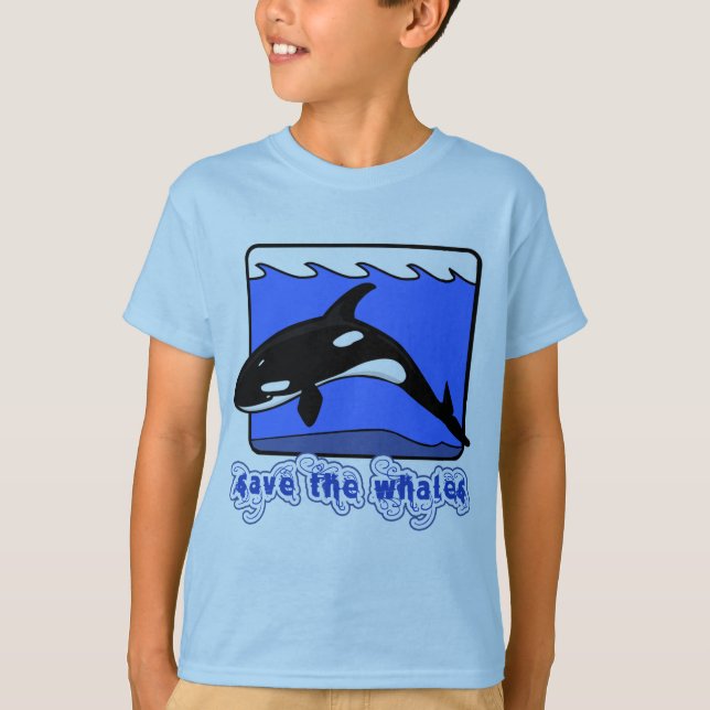 Save the Whales Orcas Products T-Shirt (Front)