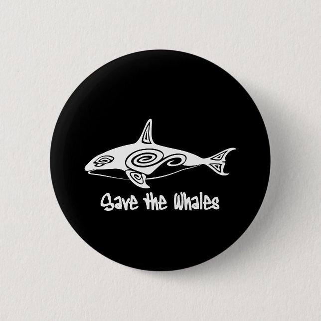Save the Whales Pinback Button (Front)