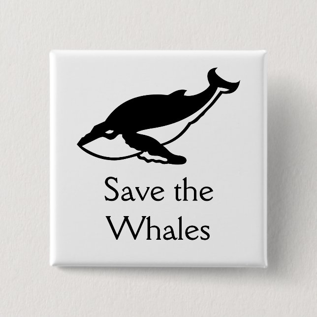 Save the Whales Pinback Button (Front)