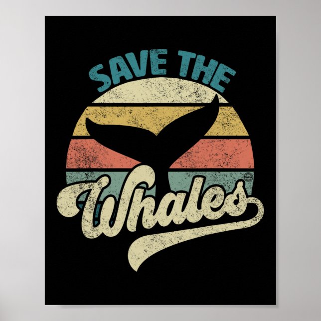 Save The Whales Retro  Poster (Front)