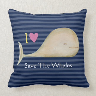 Save the Whales Throw Pillow