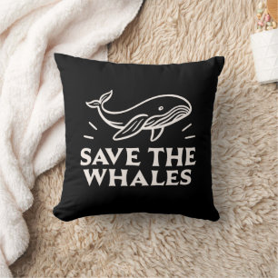 Save the whales throw pillow