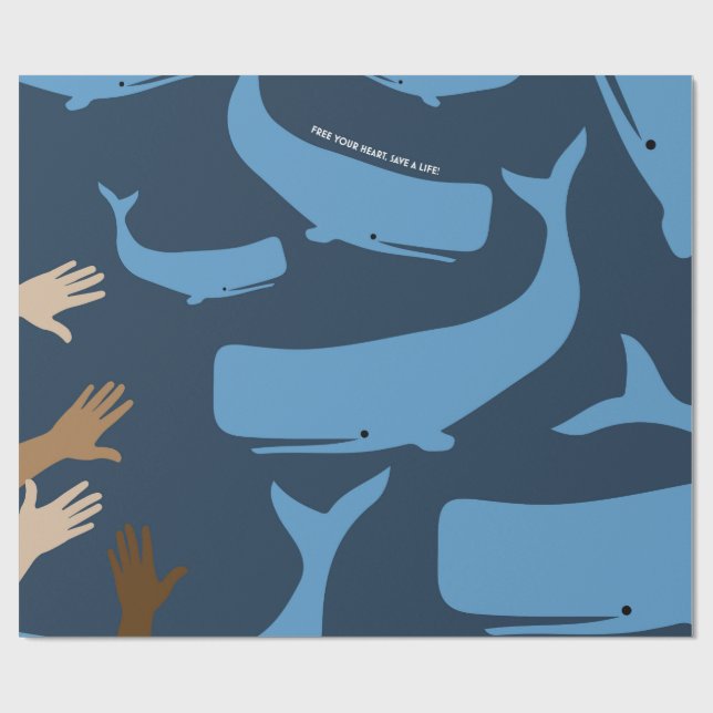 Save the Whales Wrapping Paper (Flat)