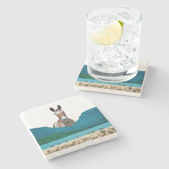 Save the Wild Horses, Save the Wilderness Stone Coaster (Side)