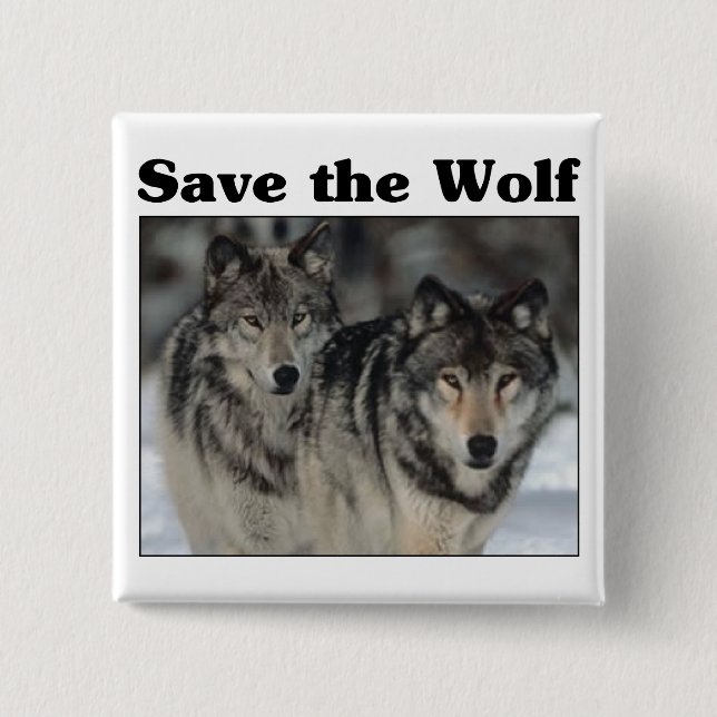 Save the Wolf Button (Front)