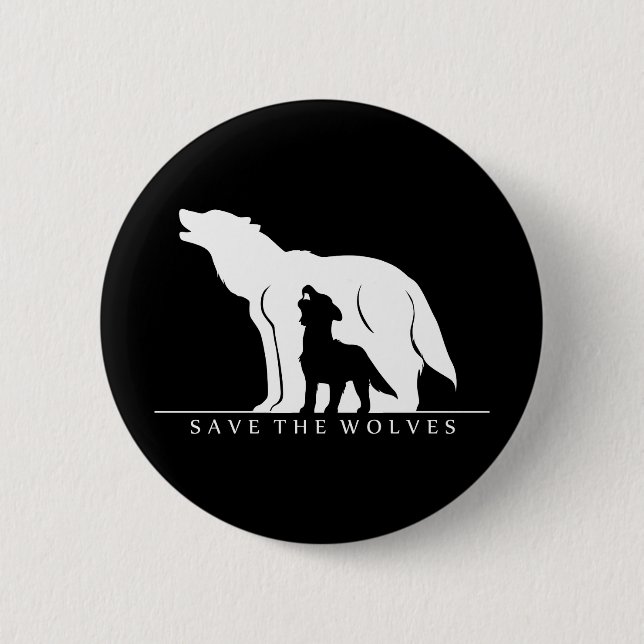 Save the Wolves Button (Front)