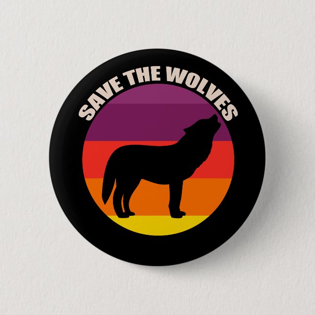 Save the Wolves Button (Front)