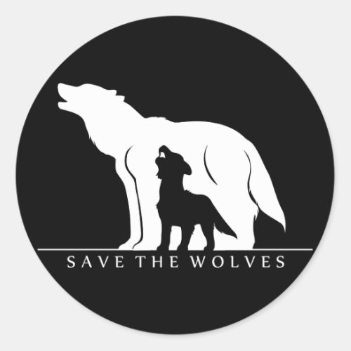 Save the Wolves Classic Round Sticker