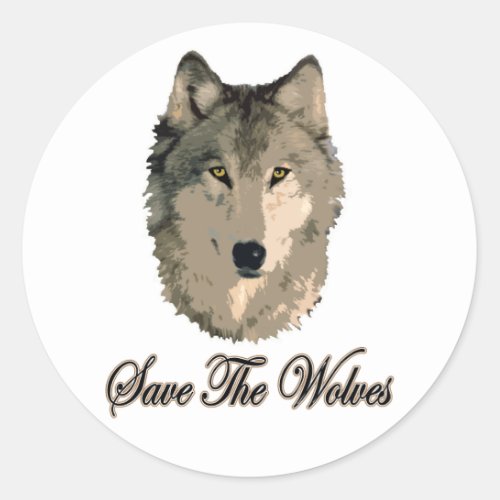 Save The Wolves Classic Round Sticker