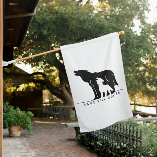 Save the Wolves House Flag