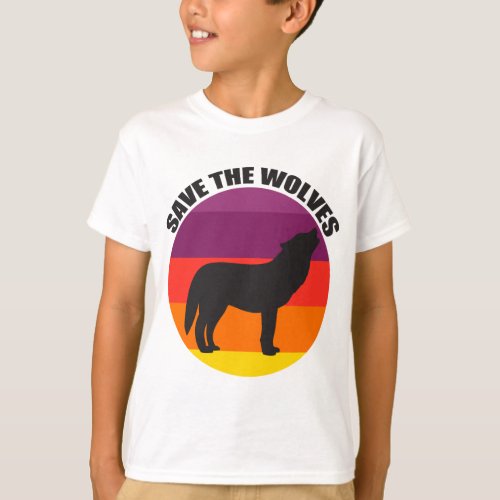 Save the Wolves Kids T_Shirt