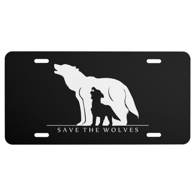 Save the Wolves License Plate (Front)