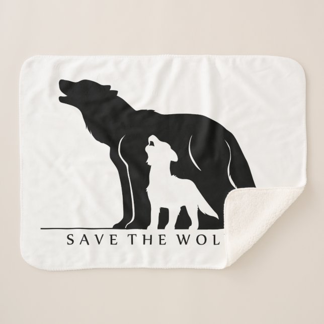 Save the Wolves Sherpa Blanket (Front (Horizontal))
