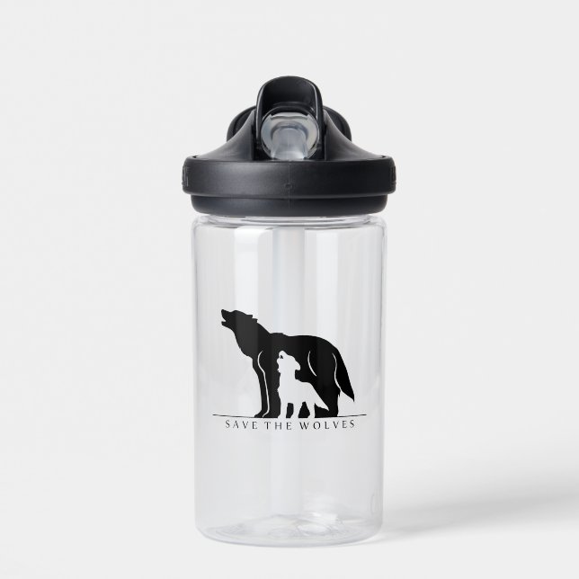 Save the Wolves Water Bottle (Front)