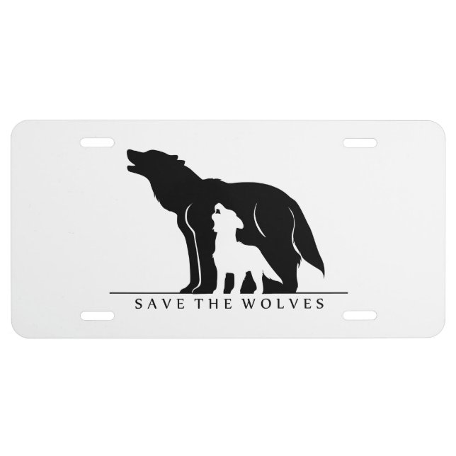 Save the Wolves (white ver.) License Plate (Front)