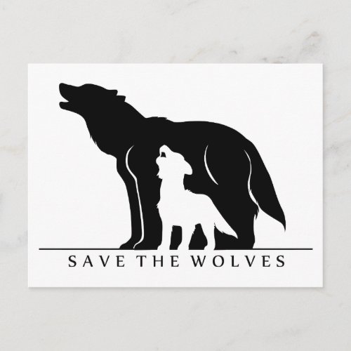 Save the Wolves white ver Postcard
