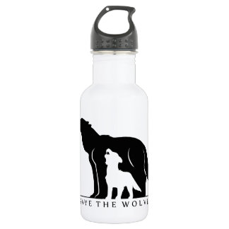 Save the Wolves (white ver.) Stainless Steel Water Bottle