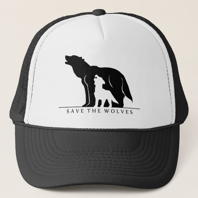 Save the Wolves (white ver.) Trucker Hat (Front)