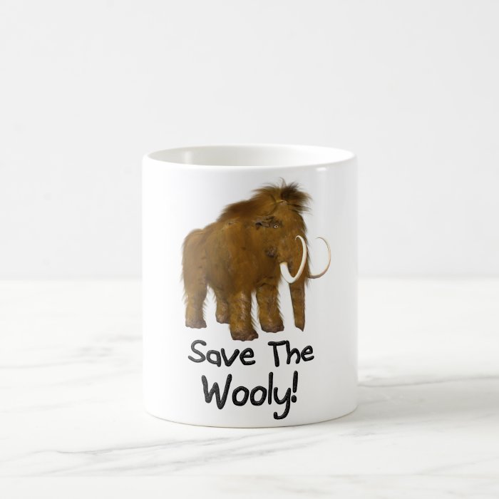 "Save The Wooly" Wooly Mammoth Coffee Mugs