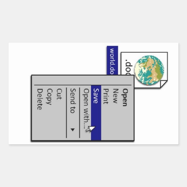 Save the World, All Over the World Rectangular Sticker (Front)