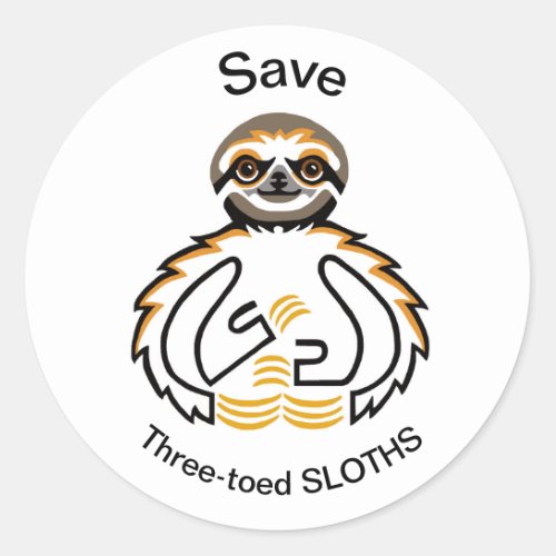  Save Three_toed SLOTHS _ Conservation _Ecology Classic Round Sticker