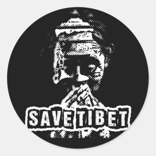 SAVE TIBET FREE TIBET CLASSIC ROUND STICKER