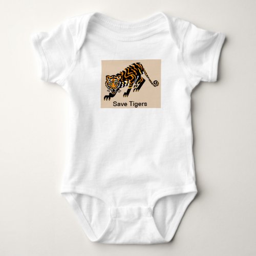 Save TIGERS _ Endangered animal_ wildlife _ bigcat Baby Bodysuit