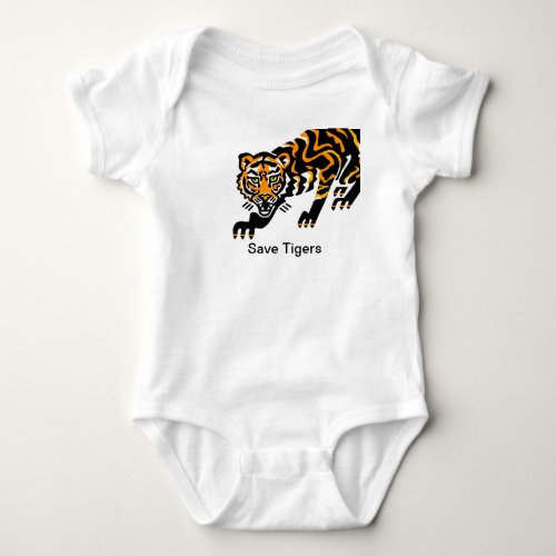 Save TIGERS _ Endangered animal_ wildlife _ bigcat Baby Bodysuit