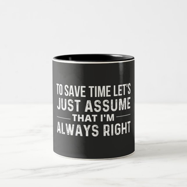 save time Two-Tone coffee mug (Center)