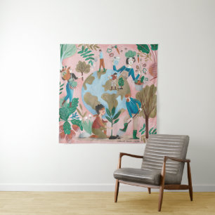 Save trees & planet earth tapestry