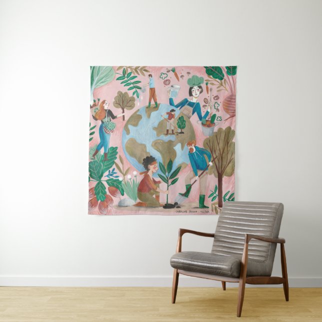 Save trees & planet earth tapestry (In Situ)