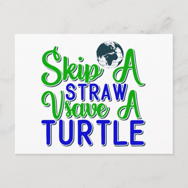 Save Turtle Announcement Postcard (Front)