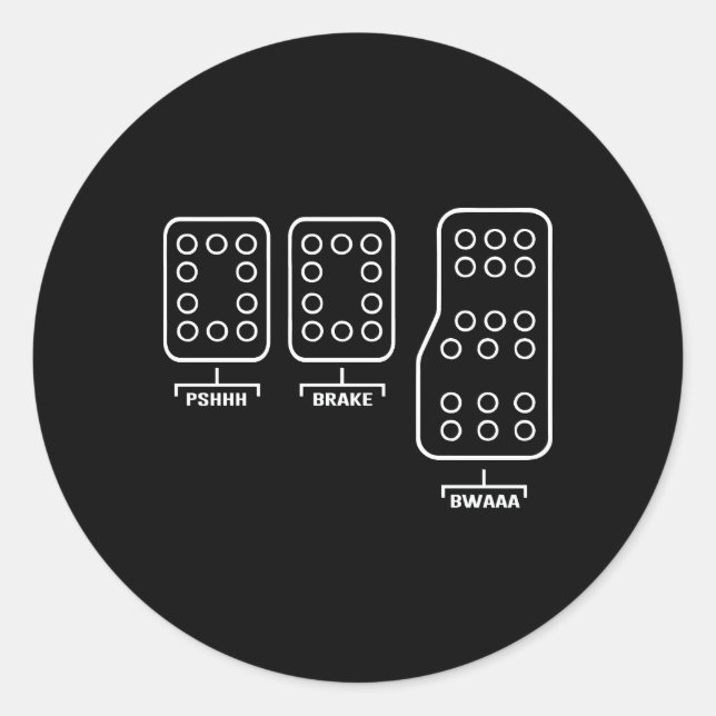 Save Ual Pedal Shift Diagram Car Racing Classic Round Sticker (Front)