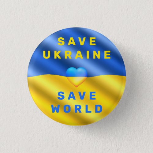 Save Ukraine Button Save World Peace Freedom 