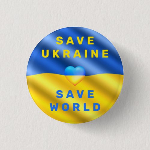 Save Ukraine Button Save World Support Freedom