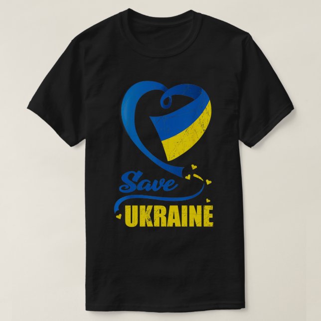 Save Ukraine I Stand With Ukraine Support Ukraine  T-Shirt (Design Front)