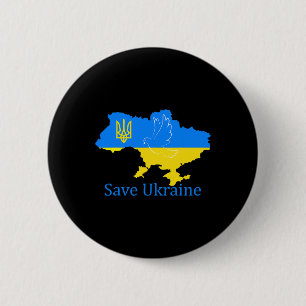 Save Ukraine Support Dove Peace Ukrainian Map Coat Button