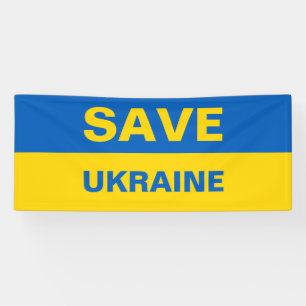 Save Ukraine Ukrainian Flag Banner
