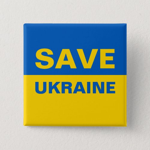 Save Ukraine Ukrainian Flag Button