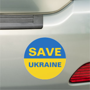 Save Ukraine Ukrainian Flag Car Magnet