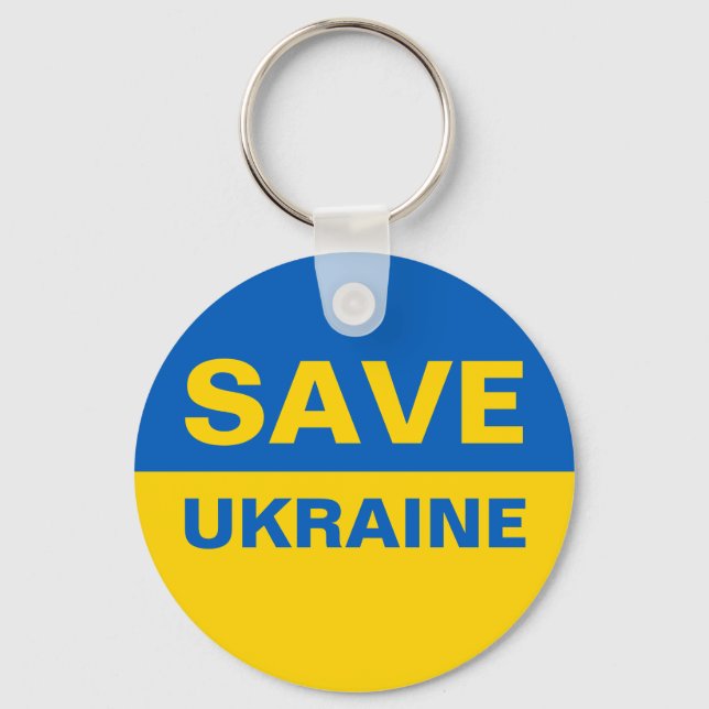 Save Ukraine Ukrainian Flag Keychain (Front)
