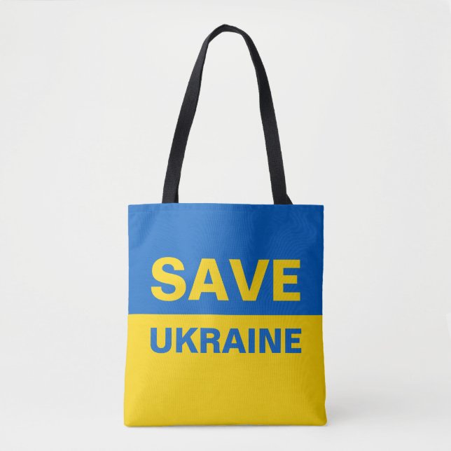 Save Ukraine Ukrainian Flag Tote Bag (Front)
